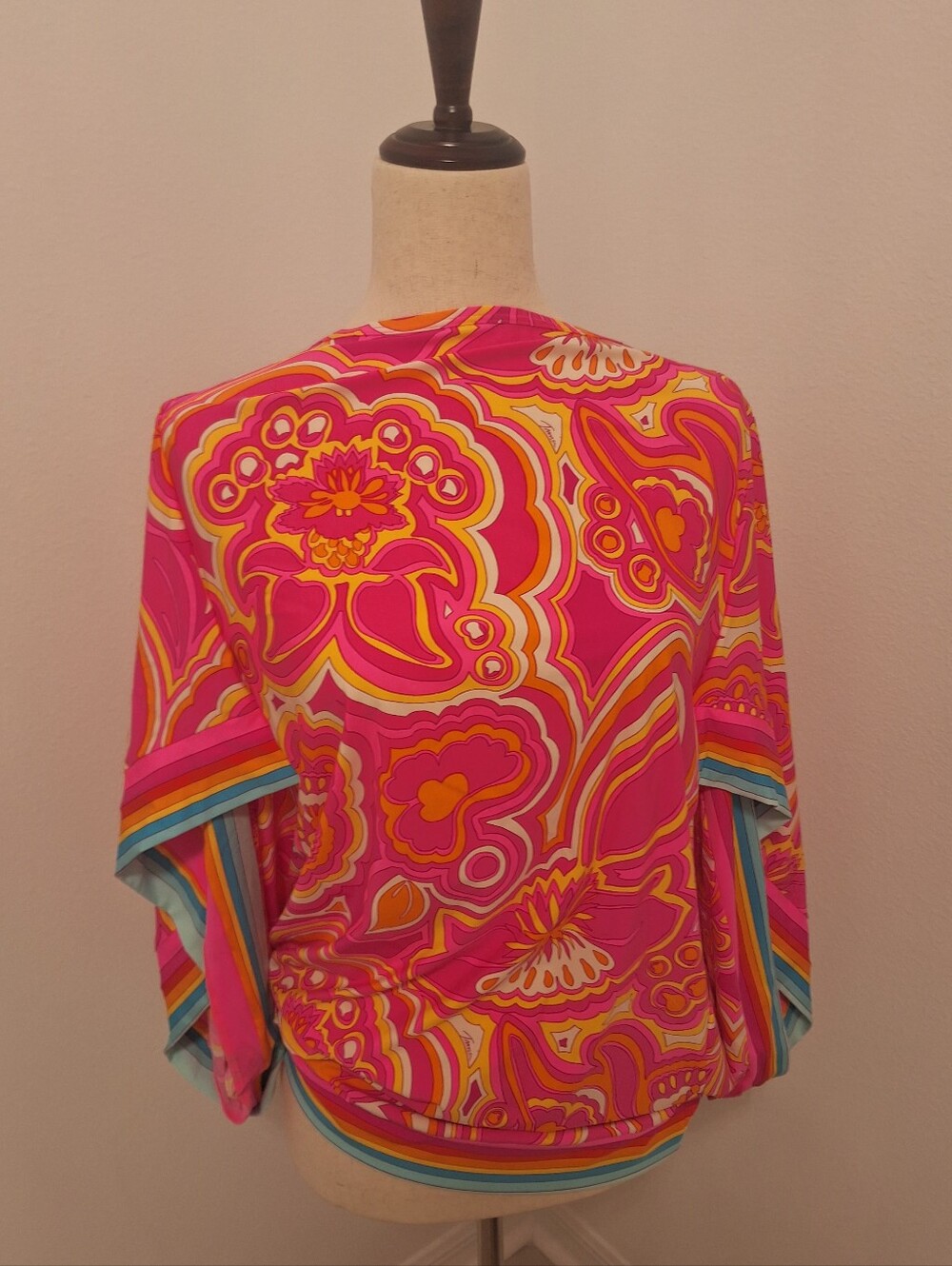 Trina Turk Retro Print Dolman Sleeve Top